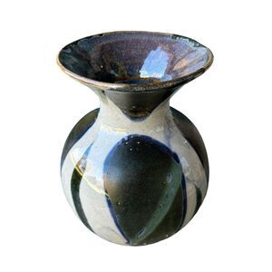 Art Pottery Vase 8 Inch Clay Stoneware Speckled Glaze Handmade Multi Signed USA
